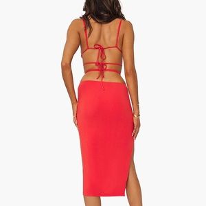 WEWOREWHAT CUTOUT JERSEY KNIT MIDI SET Top & Bottom